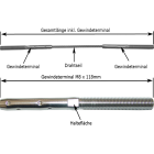 Gewindeterminal M8 x 57mm für Seil Ø 4mm