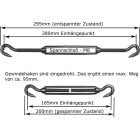 Edelstahl Spannschloss / A4 / M08 (185-280mm)